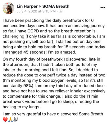 SOMA Breath Testimonial - Lin Harper