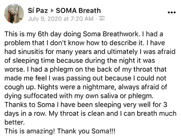 SOMA Breath Testimonial Si Paz